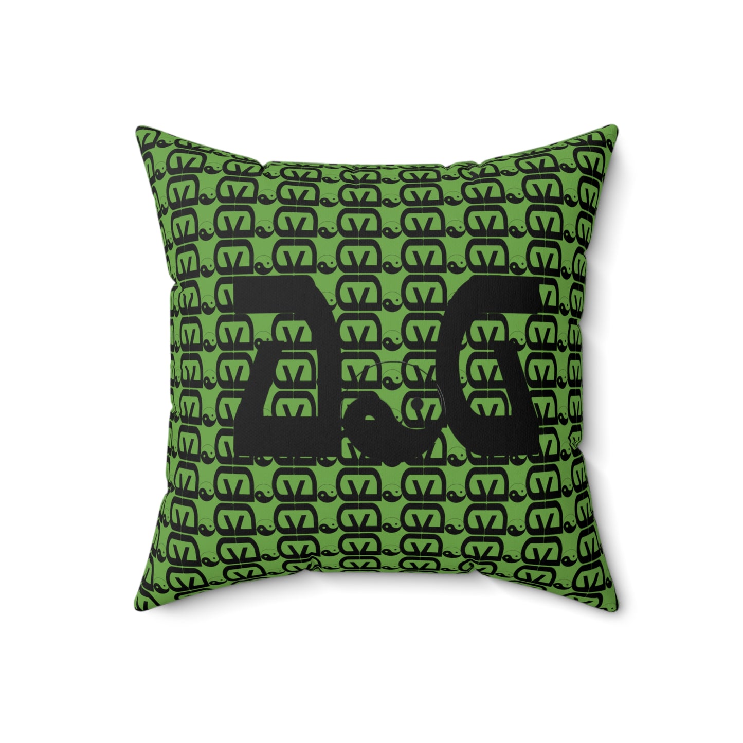 Brick-Green Spun Polyester Square Pillow