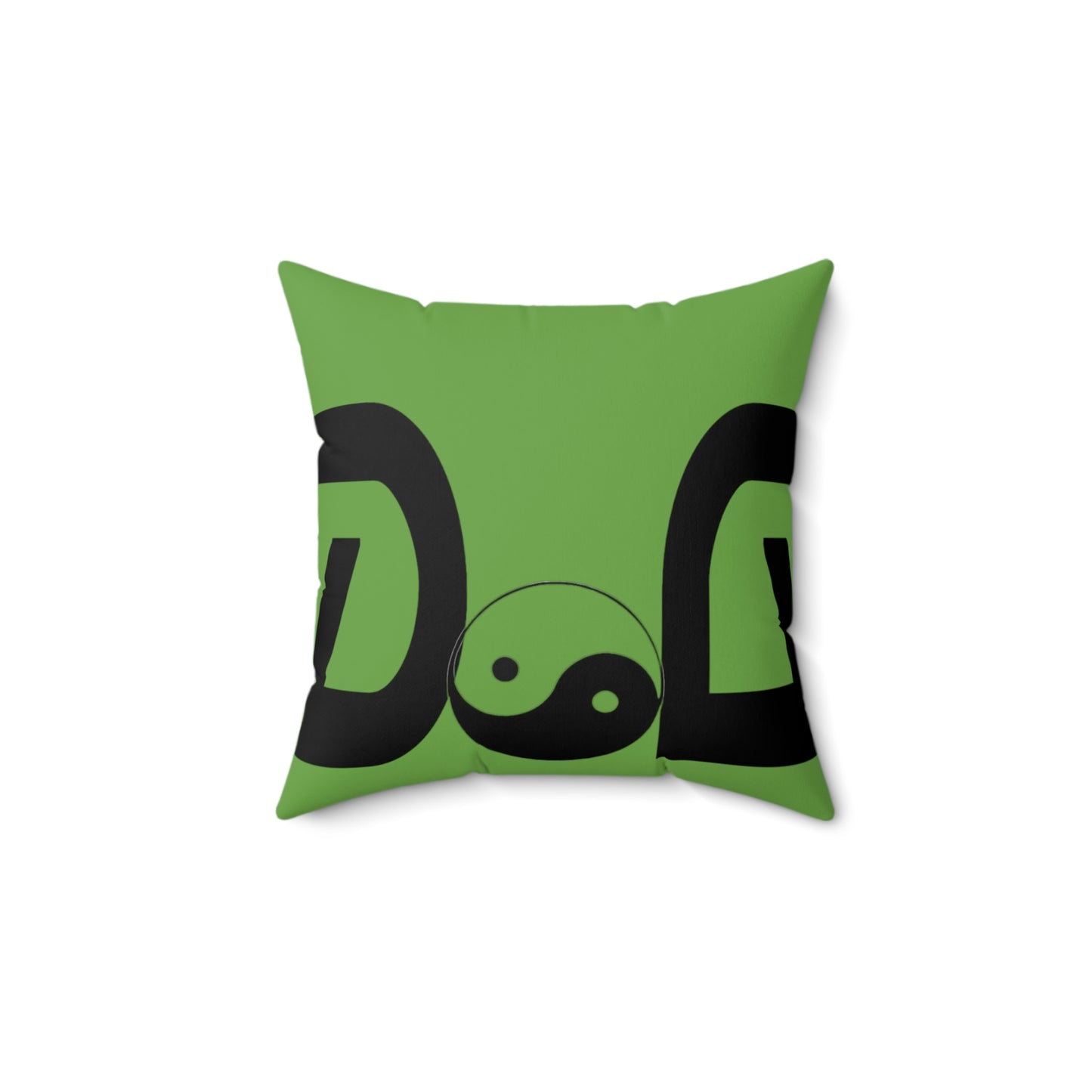 Green Spun Polyester Square Pillow