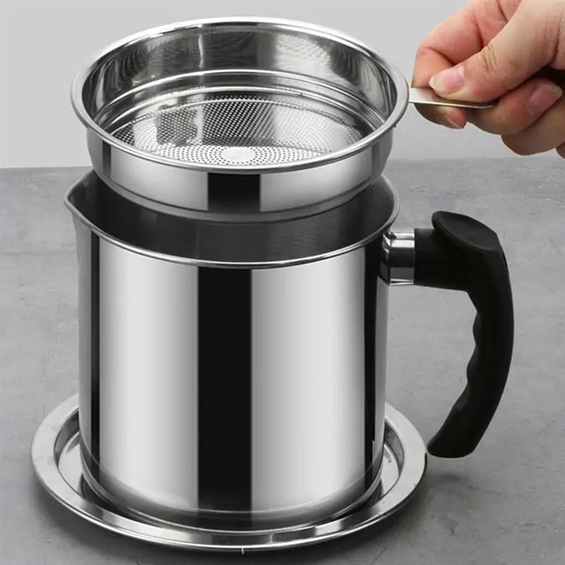 Stainless Steel Oil Strainer Pot With Filter