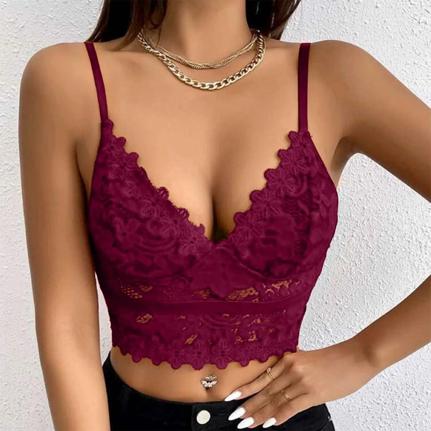 New Women Lace Bras Top Comfortable Bralette Solid Color Sexy Underwear Vest Female Hollow Out Wireless Lingerie Seamless Bra
