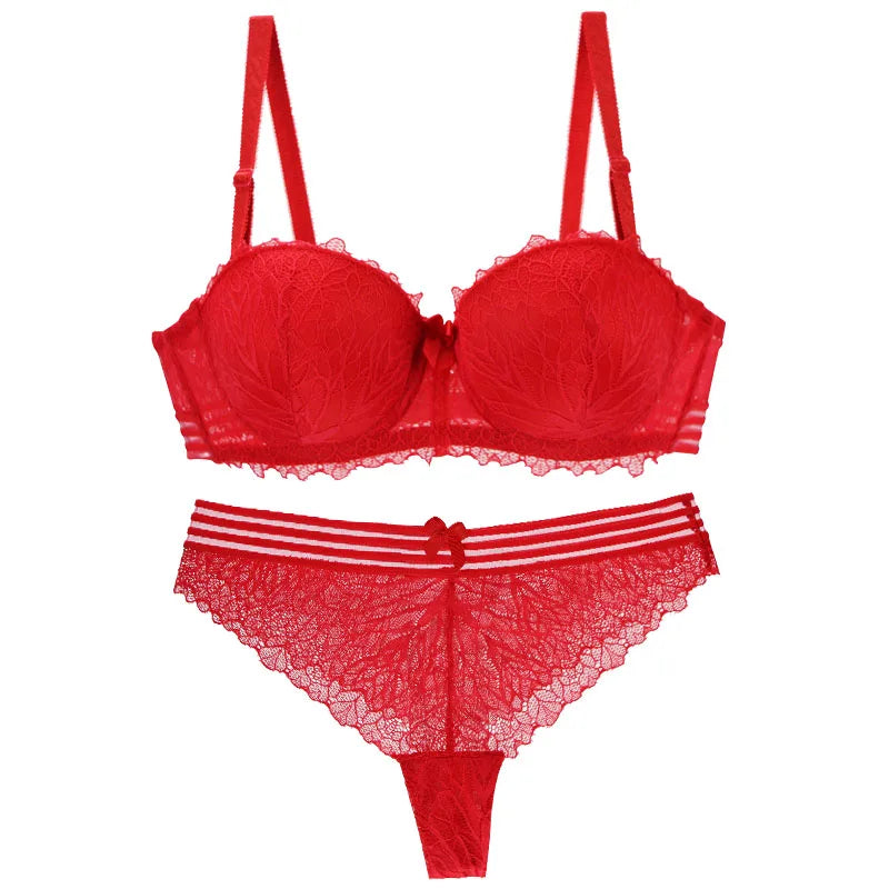 2023 New Sexy Lace Bras Set For Women Push Up Underwear Black Green Pink Red White Yellow ABCDE Plus Size Lingerie