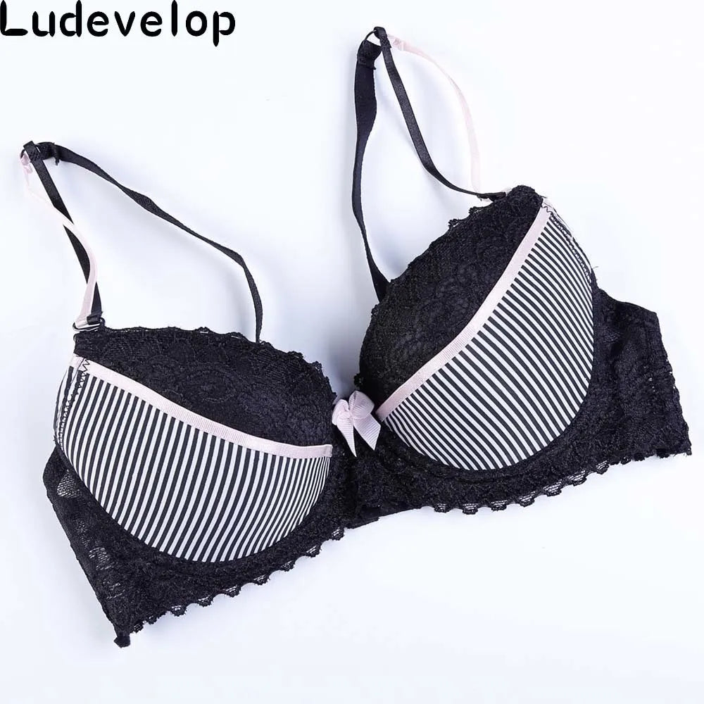 Intimate New push up women striped bra BC cup lace lingerie embroidery sexy young female underwear  soutien gorge