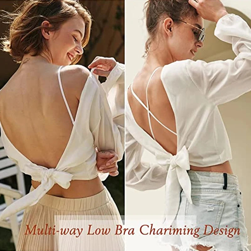 Women Sexy Cotton U Backless Bras For Low Back Push Underwear Thin Seamless Bralette Top Comfort Wireless Invisible Bra Lingerie