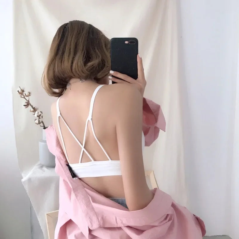 Sexy Beauty Back Bra Tube Top Anti-light-gathering Fitness Sports Fitness Bras Underwire Underwear Women Lingerie Ropa Mujer