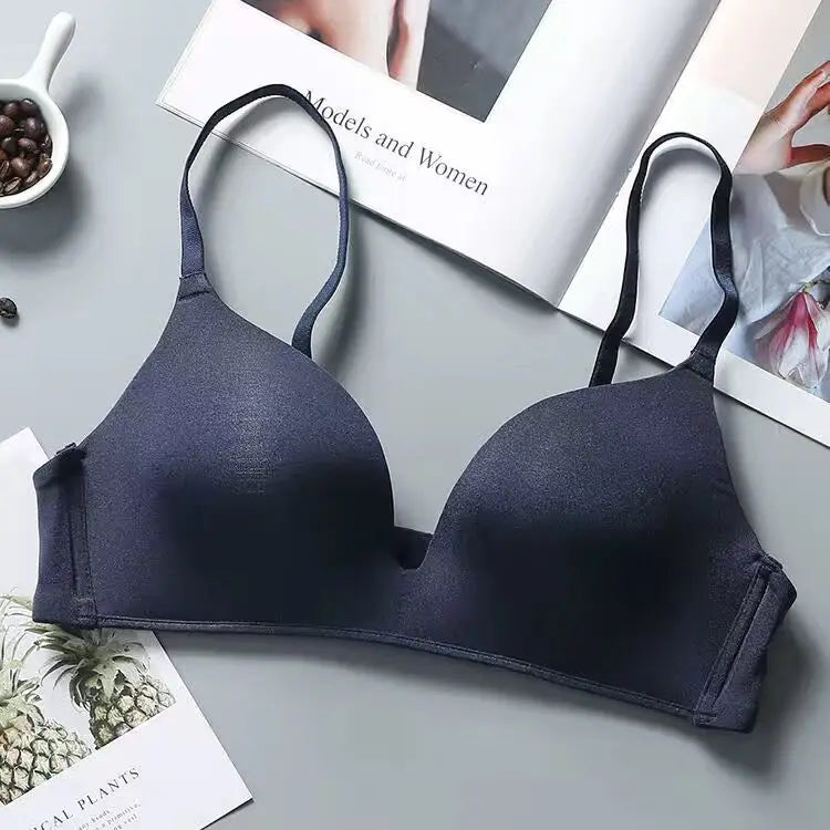Thin Clothes Wireless Bra Small Chest Push up One Piece Cosy Girl Japanese High School Students Seamless Underwear for Women