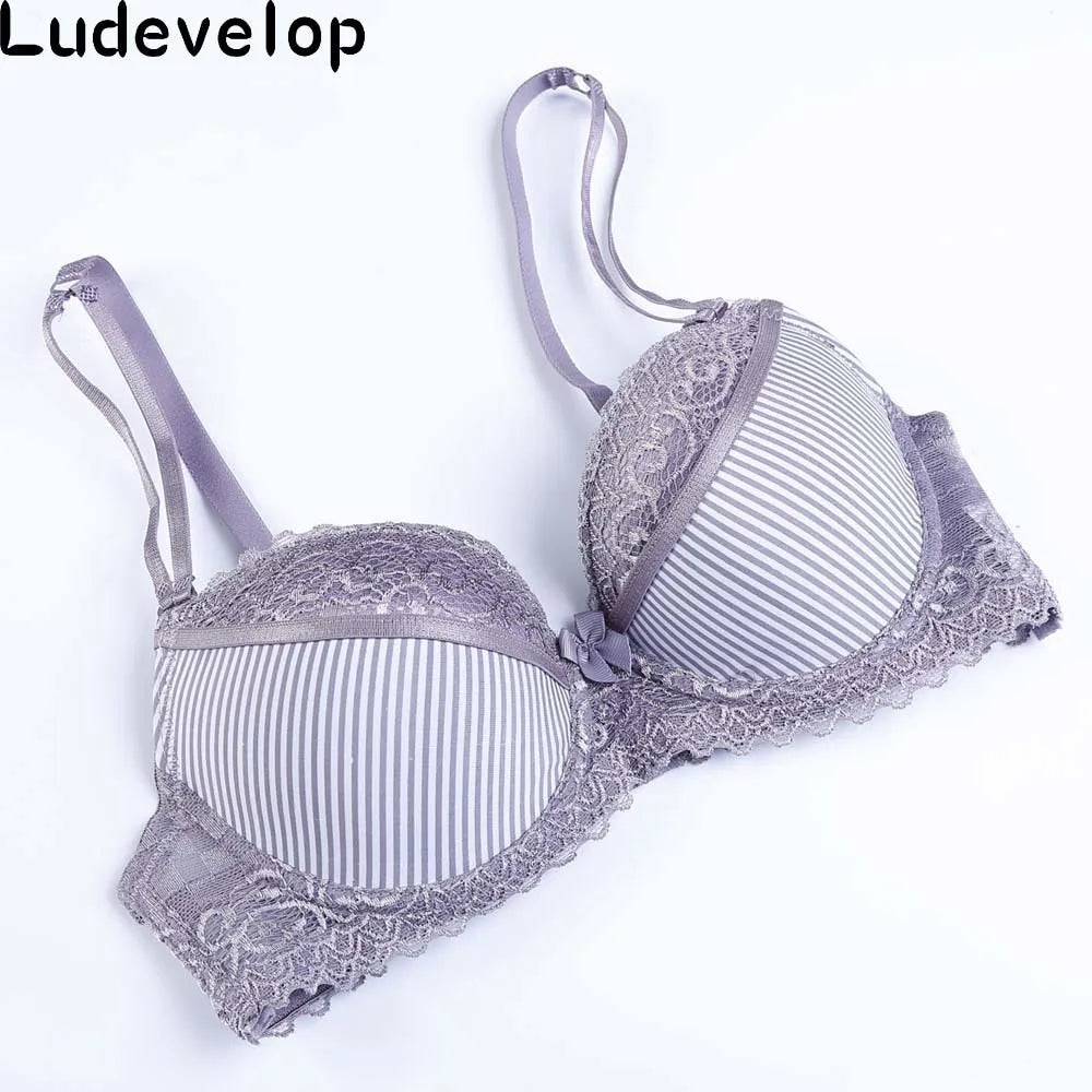 Intimate New push up women striped bra BC cup lace lingerie embroidery sexy young female underwear  soutien gorge
