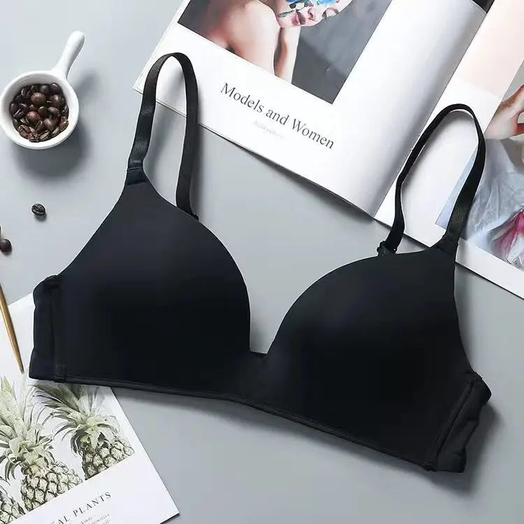 Thin Clothes Wireless Bra Small Chest Push up One Piece Cosy Girl Japanese High School Students Seamless Underwear for Women