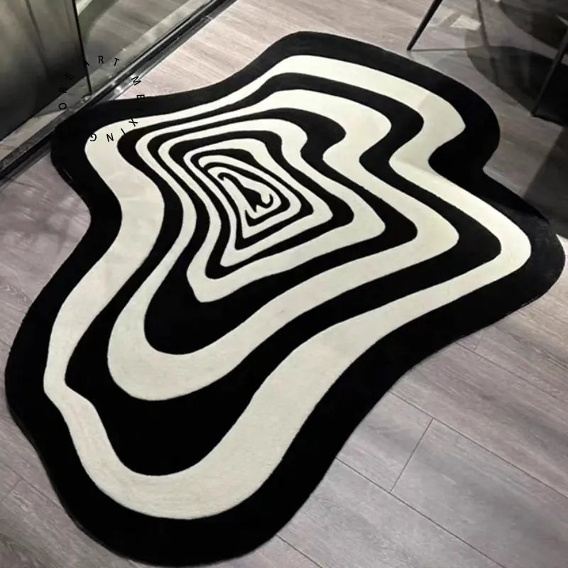 Black and White Living Room Carpet